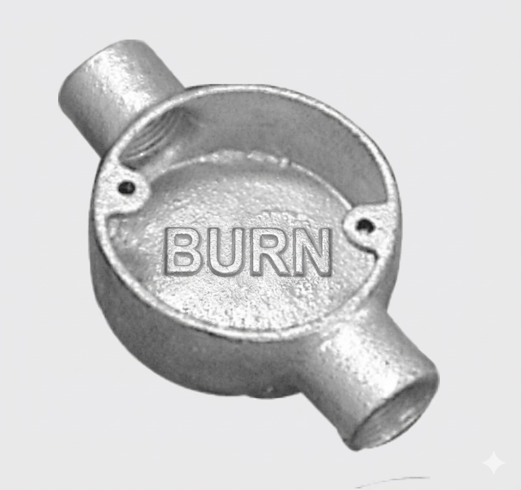 Circular Besa Box variant with BURN mark